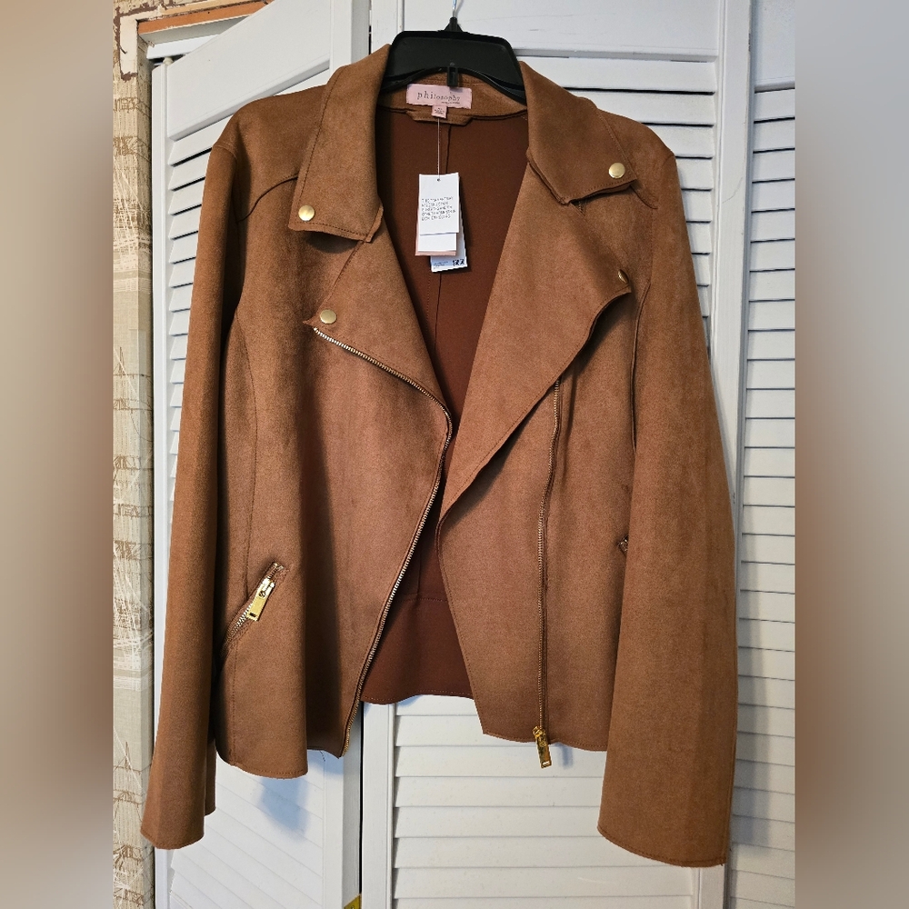 Philosophy camel suede jacket